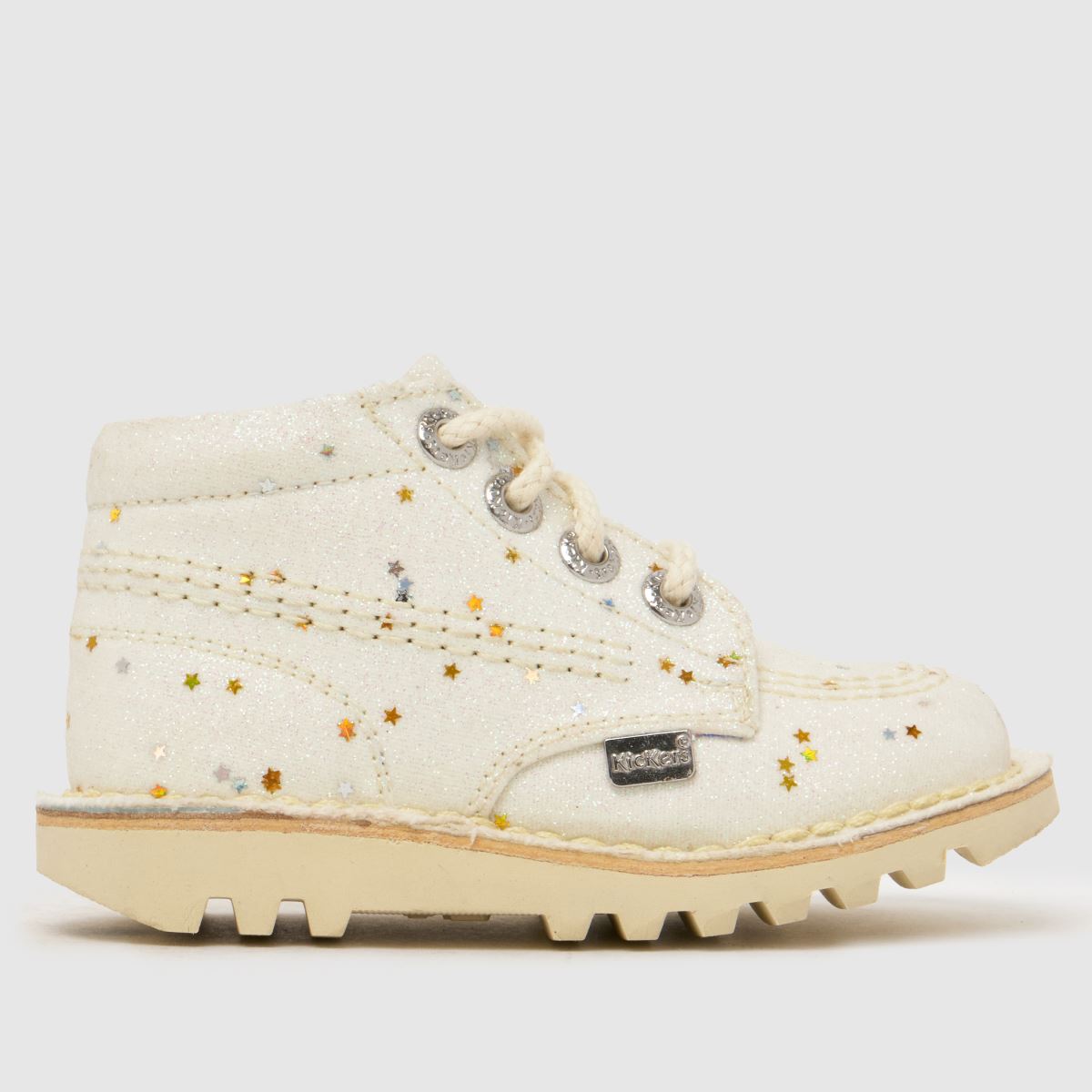 Kickers White Kick Hi Glitter Girls Toddler Boots