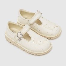 Kickers Kick T-Bar Glitter Girls Toddler in White Kickers Kick T-Bar Glitter,3 of 4