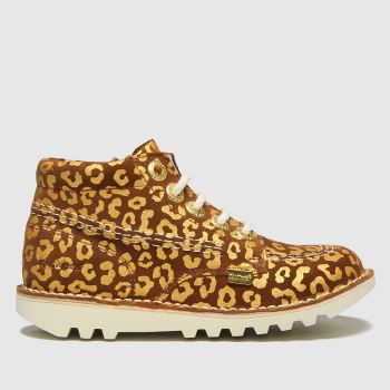 Kickers tan hi leopard Girls Toddler Boots Kickers tan hi leopard Girls Toddler Boots