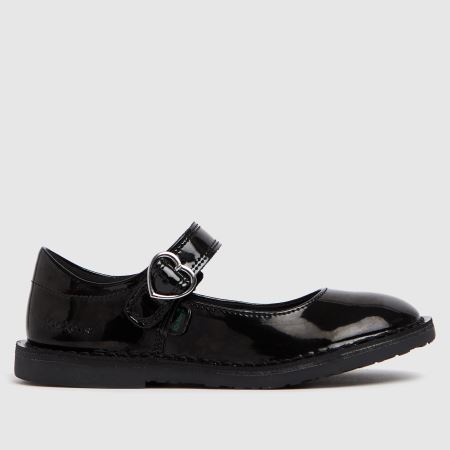 Girls Black Kickers Adlar Heart Shoes 