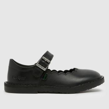 Kickers Black Adlar Mary Jane Scallop Girls Toddler