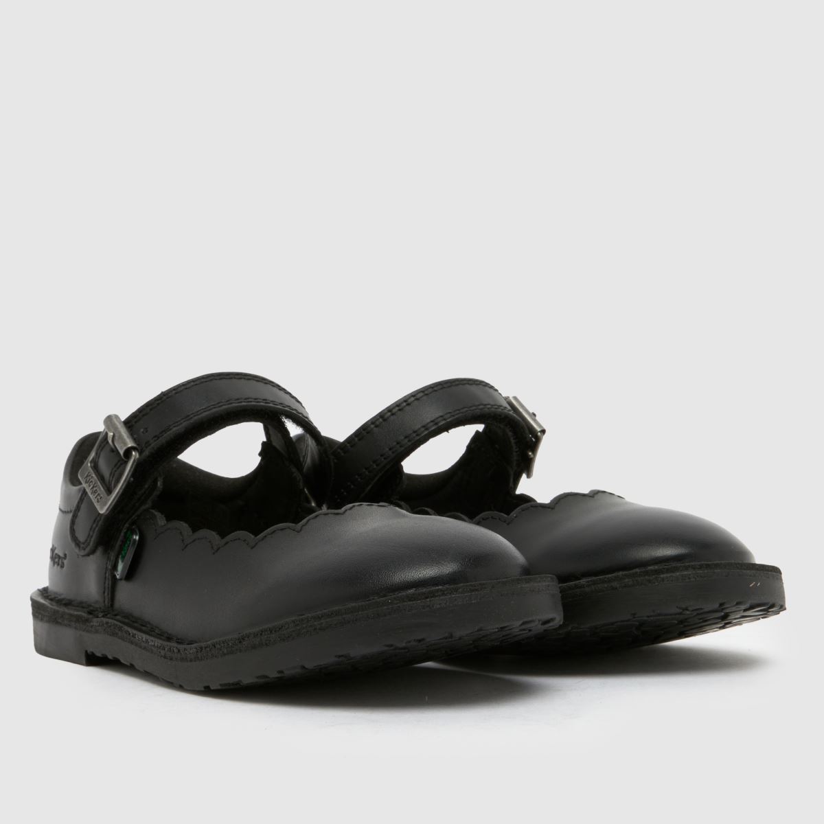 Kickers Adlar Mary Jane Scallop Girls Toddler in Black Kickers Adlar Mary Jane Scallop 1