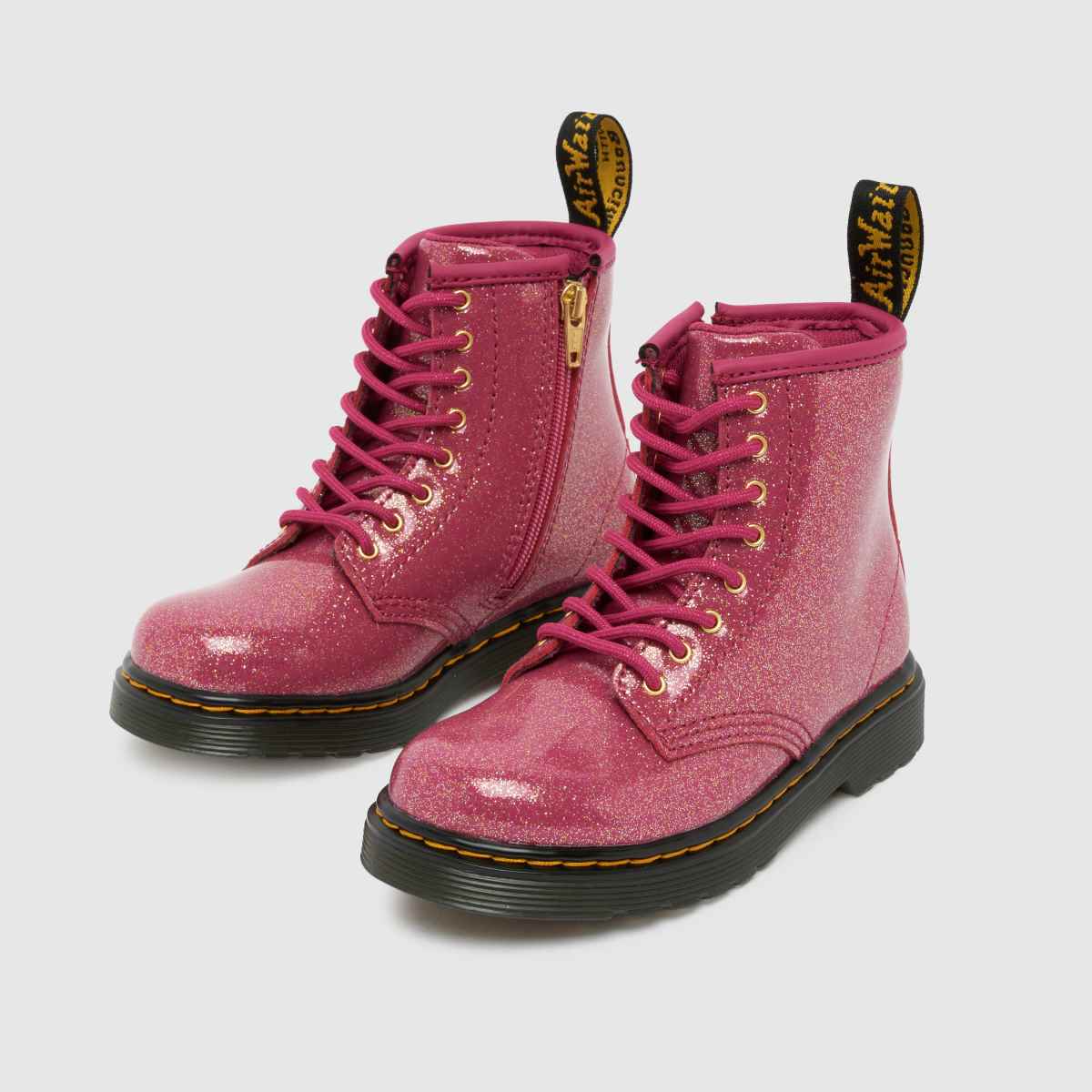 Kids Girls Toddler Pink Dr Martens 1460 Nebula Glitter Boots schuh