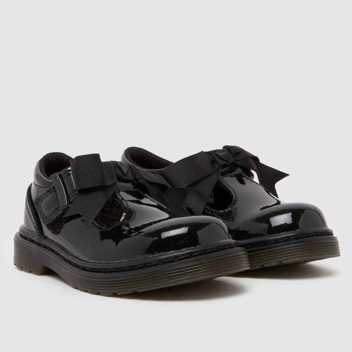 Dr Martens Polley II Bow Girls Toddler in Black Dr Martens Polley II Bow 1