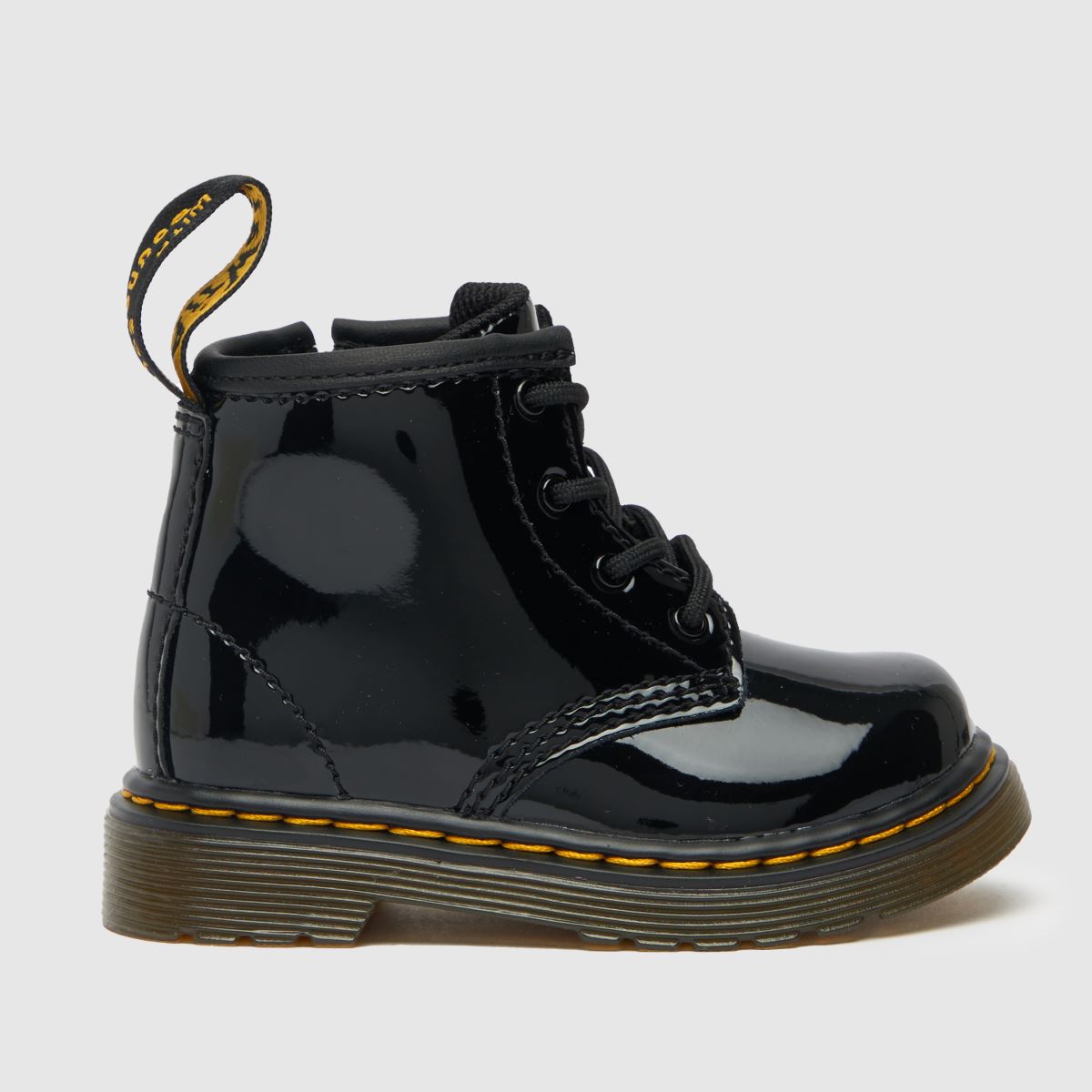 Dr Martens Infant 1460 4 Eye Patent Boot, Black, Size 4 Younger