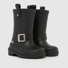 JUJU JELLIES Biker Wellie Girls Toddler in Black JUJU JELLIES Biker Wellie,2 of 4