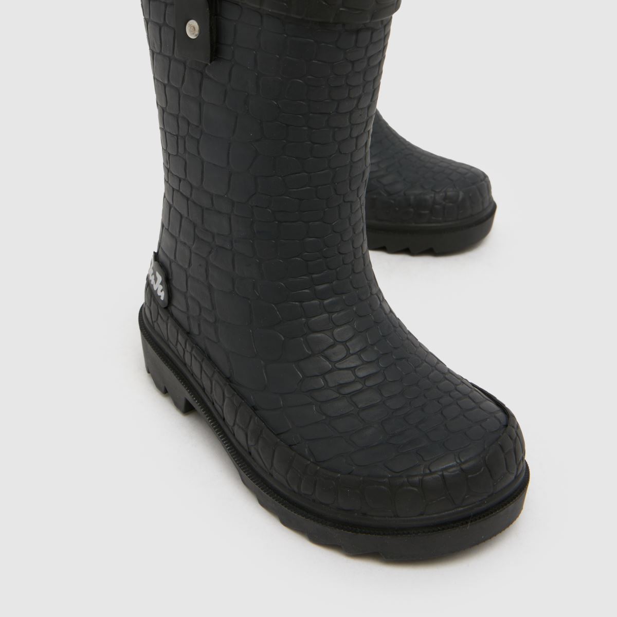 JUJU JELLIES Croc Wellie Girls Toddler in Black JUJU JELLIES Croc Wellie 4