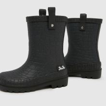 JUJU JELLIES Croc Wellie Girls Toddler in Black JUJU JELLIES Croc Wellie,4 of 4