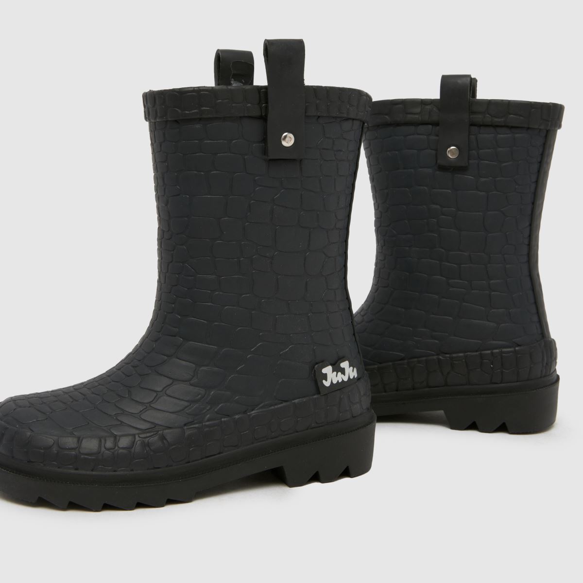 JUJU JELLIES Croc Wellie Girls Toddler in Black JUJU JELLIES Croc Wellie 7