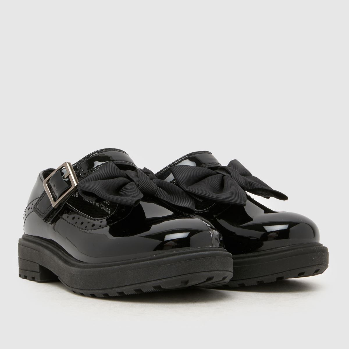 Kinder schuh Schwarz Loz Patent Bow T-bar Boots schuh Loz Patent Bow T-bar 1