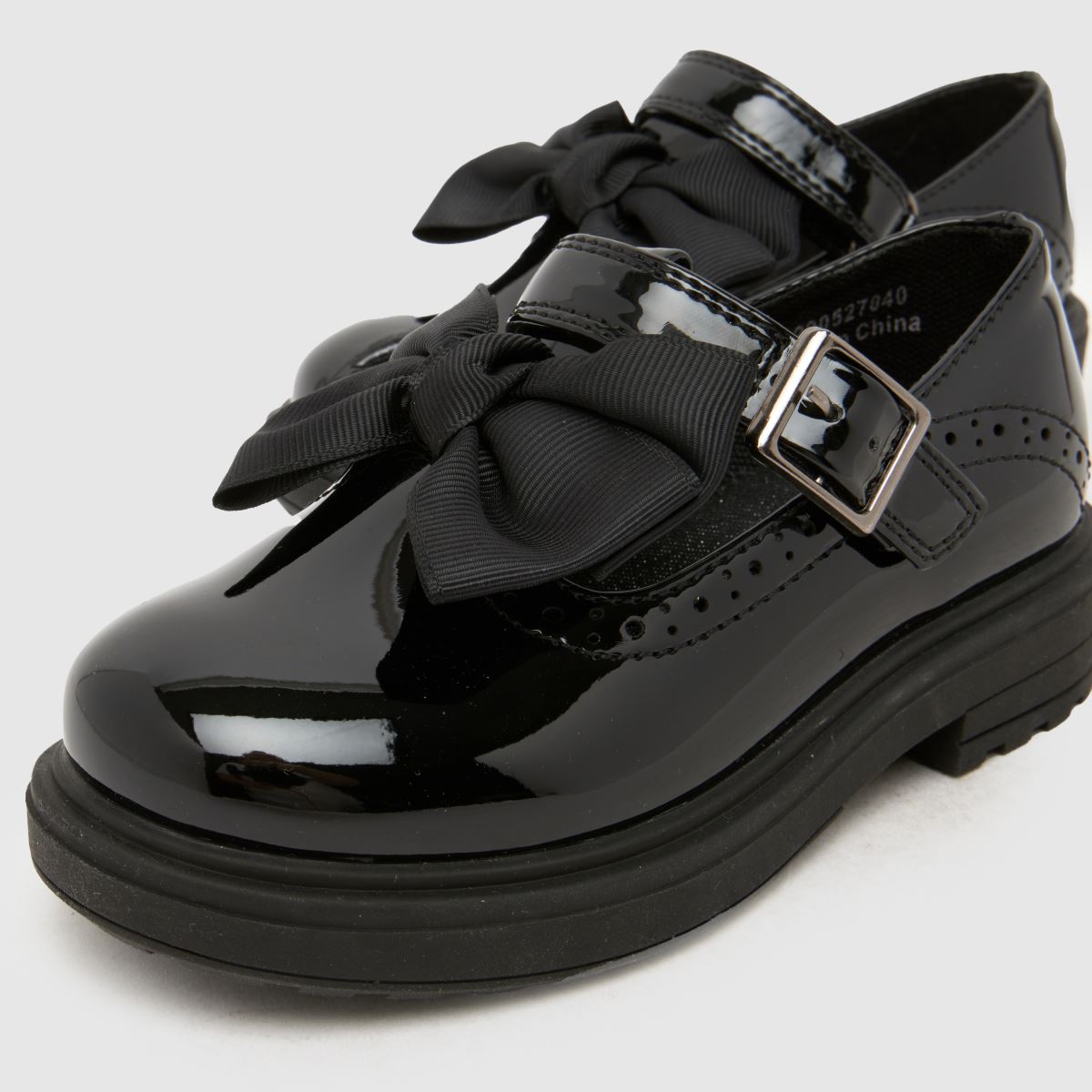 Kinder schuh Schwarz Loz Patent Bow T-bar Boots schuh Loz Patent Bow T-bar 4