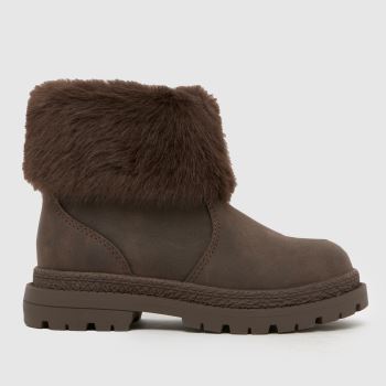 schuh Brown Cranberry Fur Cuff Girls Toddler