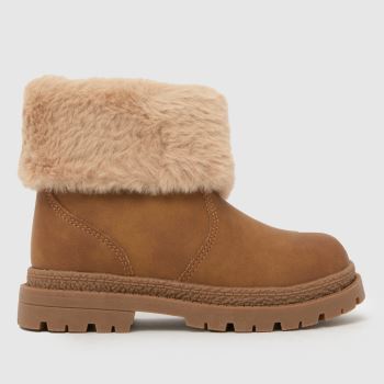 schuh Hellbraun Cranberry Fur Cuff Mädchen Kleinkind