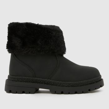 schuh Black Cranberry Fur Cuff Girls Toddler