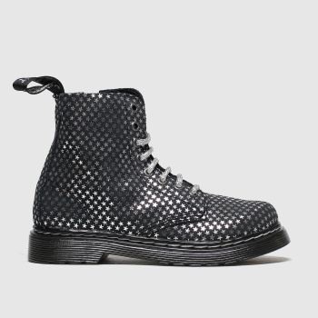 dr martens black & silver 1460 pascal silver stars boots junior dr martens black & silver 1460 pascal silver stars boots junior