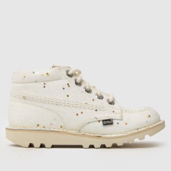 Kickers White Kick Hi Glitter Girls Junior