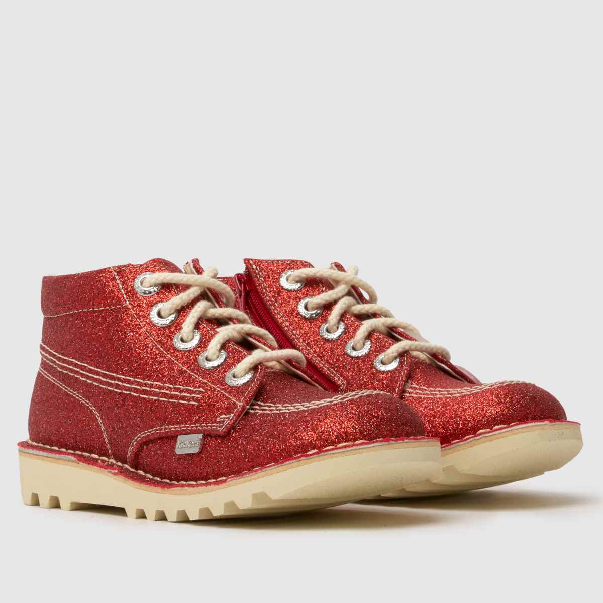 Kids Girls Junior Red Kickers Kick Hi Glitter Boots | schuh