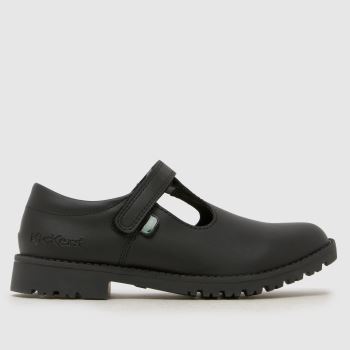 Kickers Black Kick Lachly T Bar Girls Junior