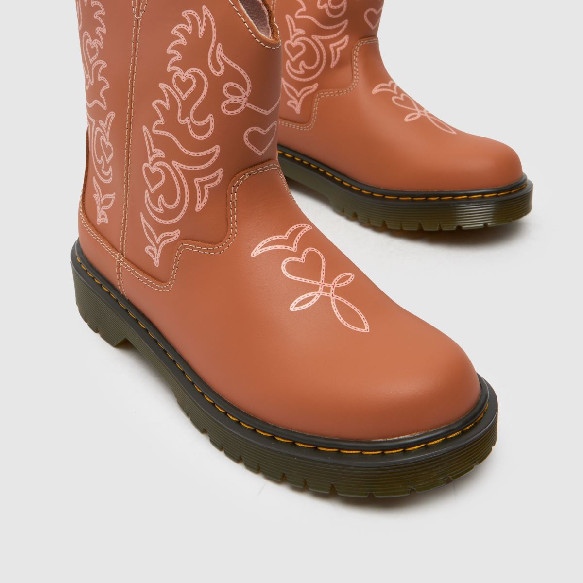 Click to view product details and reviews for Dr Martens Tan Strixton Western Girls Junior Boots.