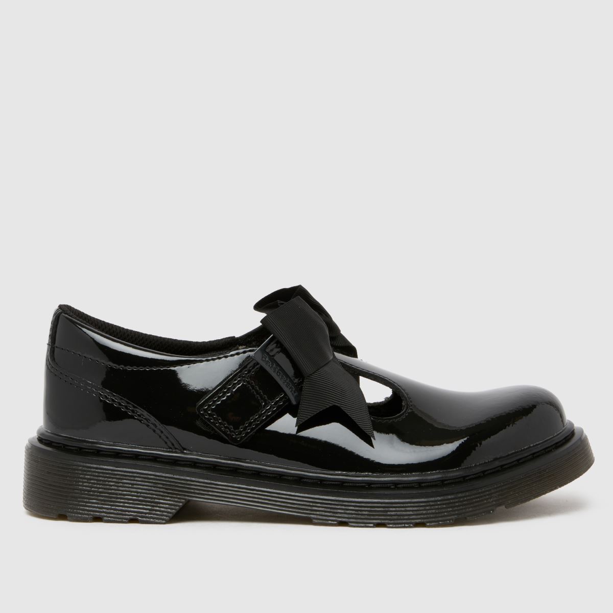 Dr. Martens Black Polley II Bow Girls Junior Shoes, Size: 13 (EU 32)