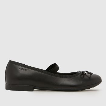 Geox Black Plie Ballerina Girls Junior