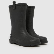JUJU JELLIES Croc Wellie Girls Junior in Black JUJU JELLIES Croc Wellie,2 of 4