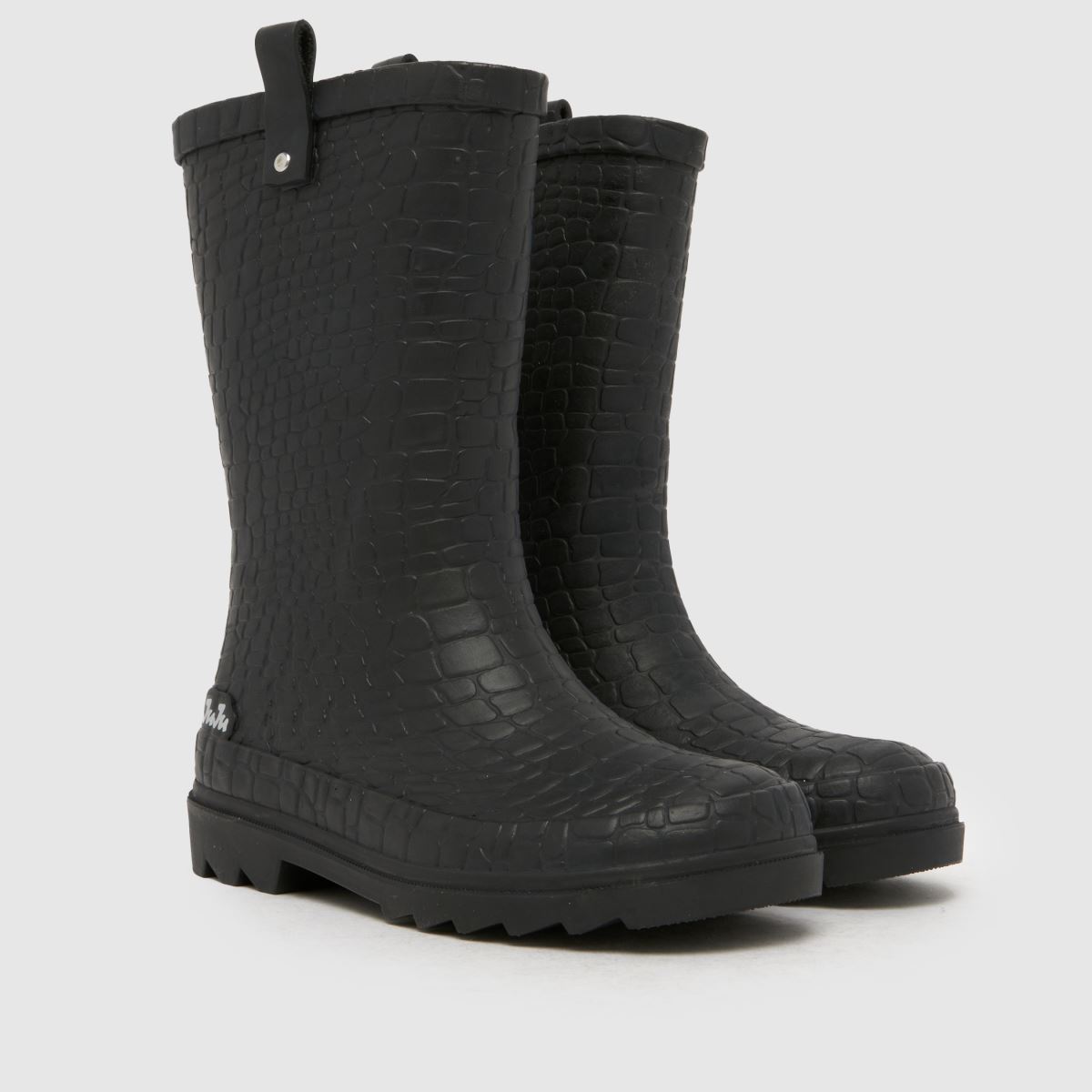 JUJU JELLIES Croc Wellie Girls Junior in Black JUJU JELLIES Croc Wellie 1