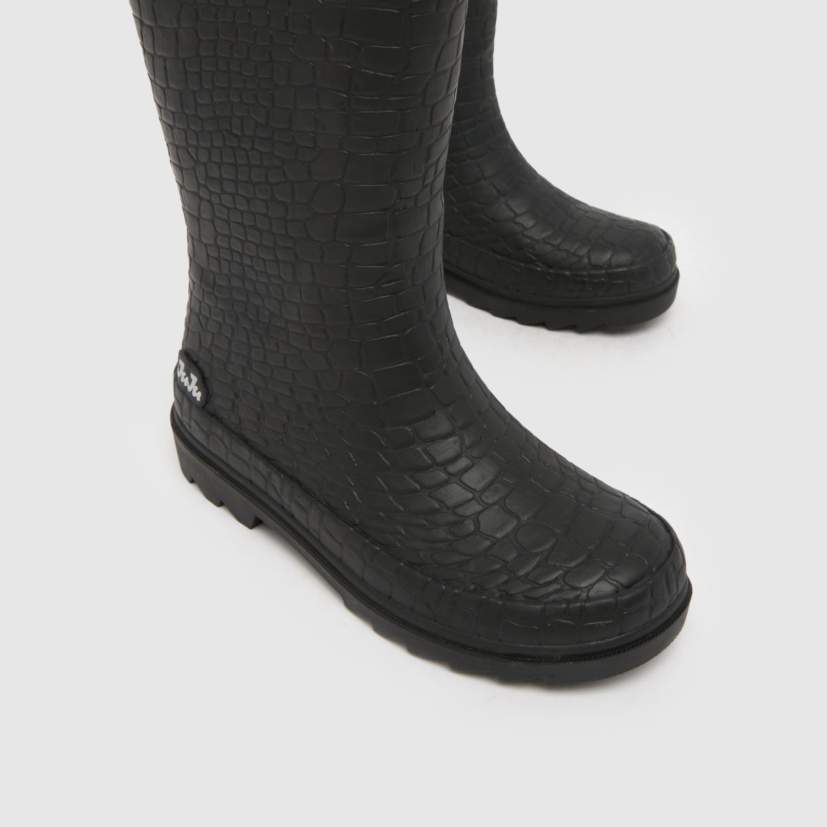 JUJU JELLIES Croc Wellie Girls Junior in Black JUJU JELLIES Croc Wellie 4