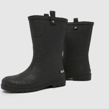 JUJU JELLIES Croc Wellie Girls Junior in Black JUJU JELLIES Croc Wellie,4 of 4