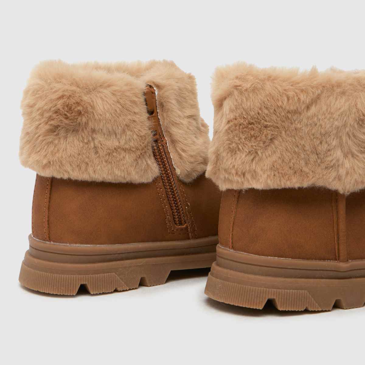 Kids Girls Junior Tan schuh Cherry Fur Cuff Boots schuh