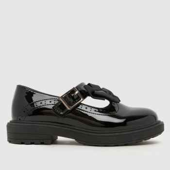 schuh Black Loz Patent Bow T-bar Girls Junior