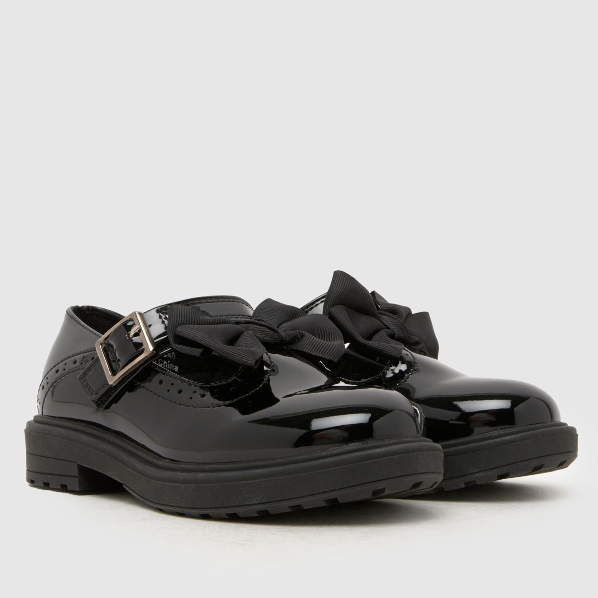 Kinder schuh Schwarz Loz Patent Bow T-bar Boots schuh Loz Patent Bow T-bar 1