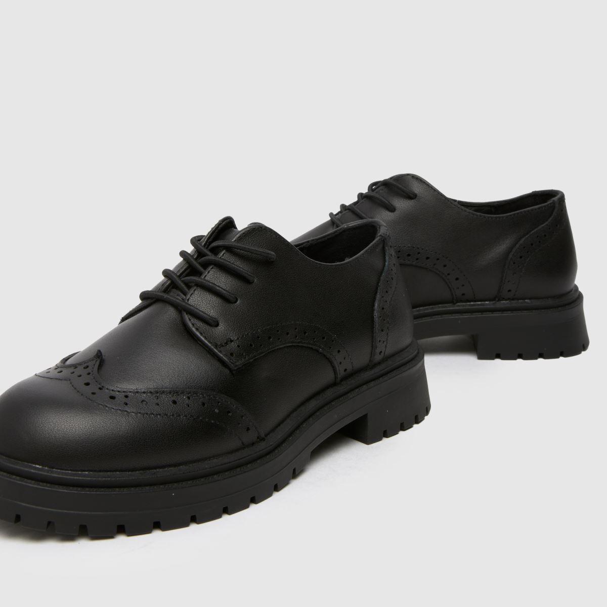 schuh Black Luminary Brogue Girls Junior Shoes schuh Black Luminary Brogue Girls Junior Shoes