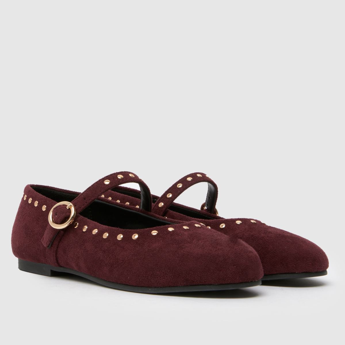 schuh Lexanne Studded Ballerina Girls Junior in Burgundy schuh Lexanne Studded Ballerina 1