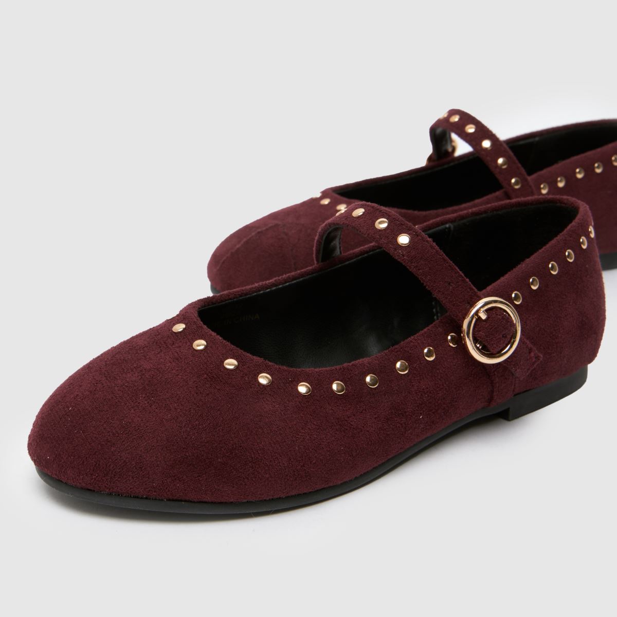 schuh Lexanne Studded Ballerina Girls Junior in Burgundy schuh Lexanne Studded Ballerina 4
