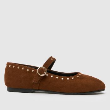 schuh Tan Lexanne Studded Ballerina Girls Junior