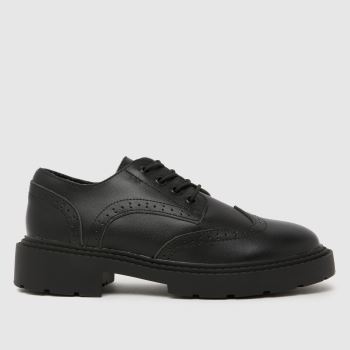 schuh Black Lucia Leather Bogue Lace Up Girls Junior