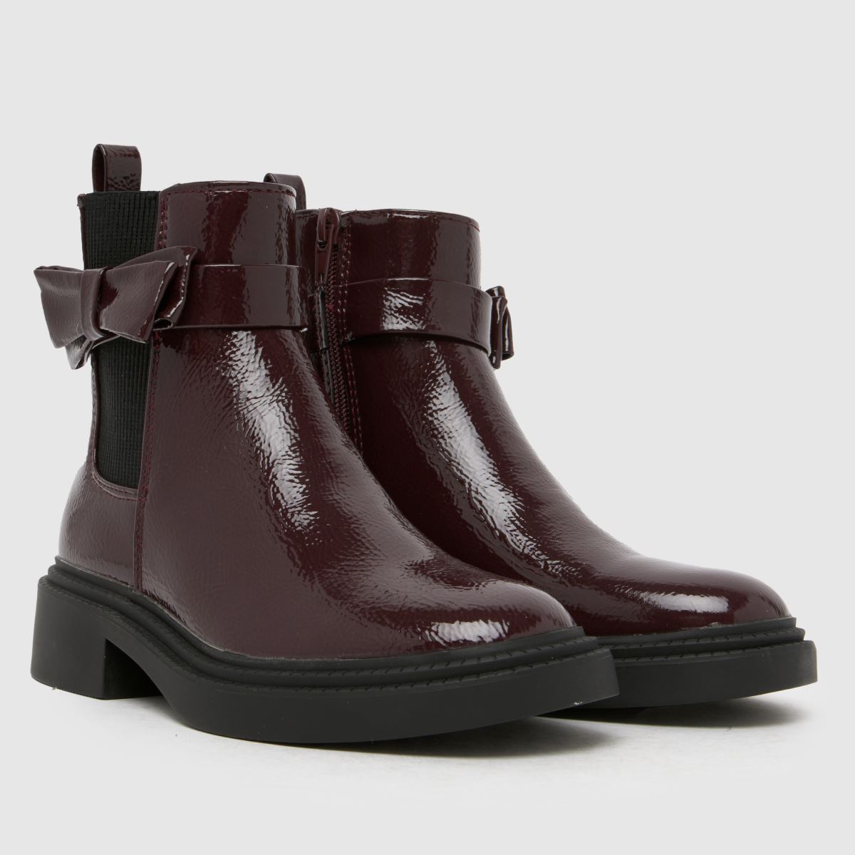 schuh Cait Bow Chlesea Girls Junior in Burgundy schuh Cait Bow Chlesea 1