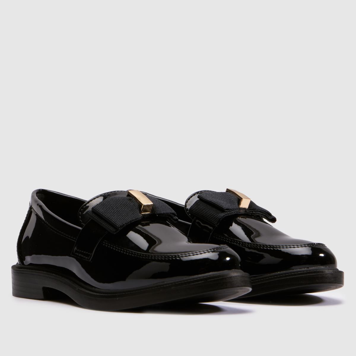 schuh Lake Bow Loafer Girls Junior in Black schuh Lake Bow Loafer 1
