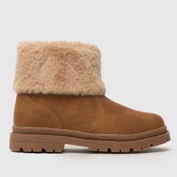 schuh Tan Cranberry Fur Cuff Girls Junior