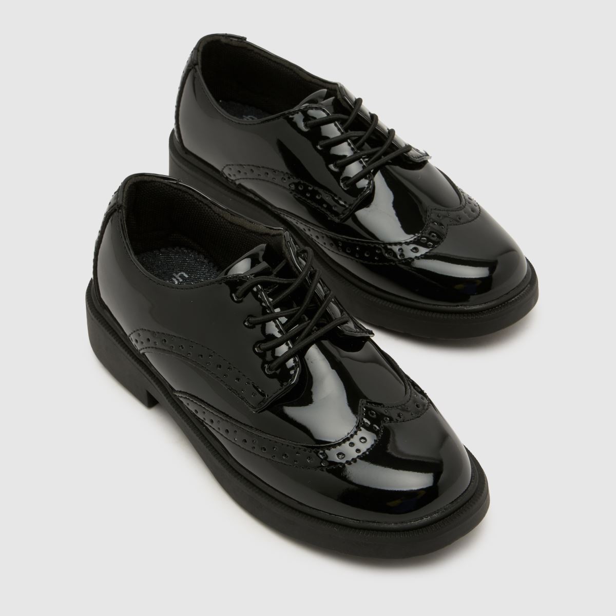 schuh Locket Brogue Lace Up Girls Junior in Black schuh Locket Brogue Lace Up 1