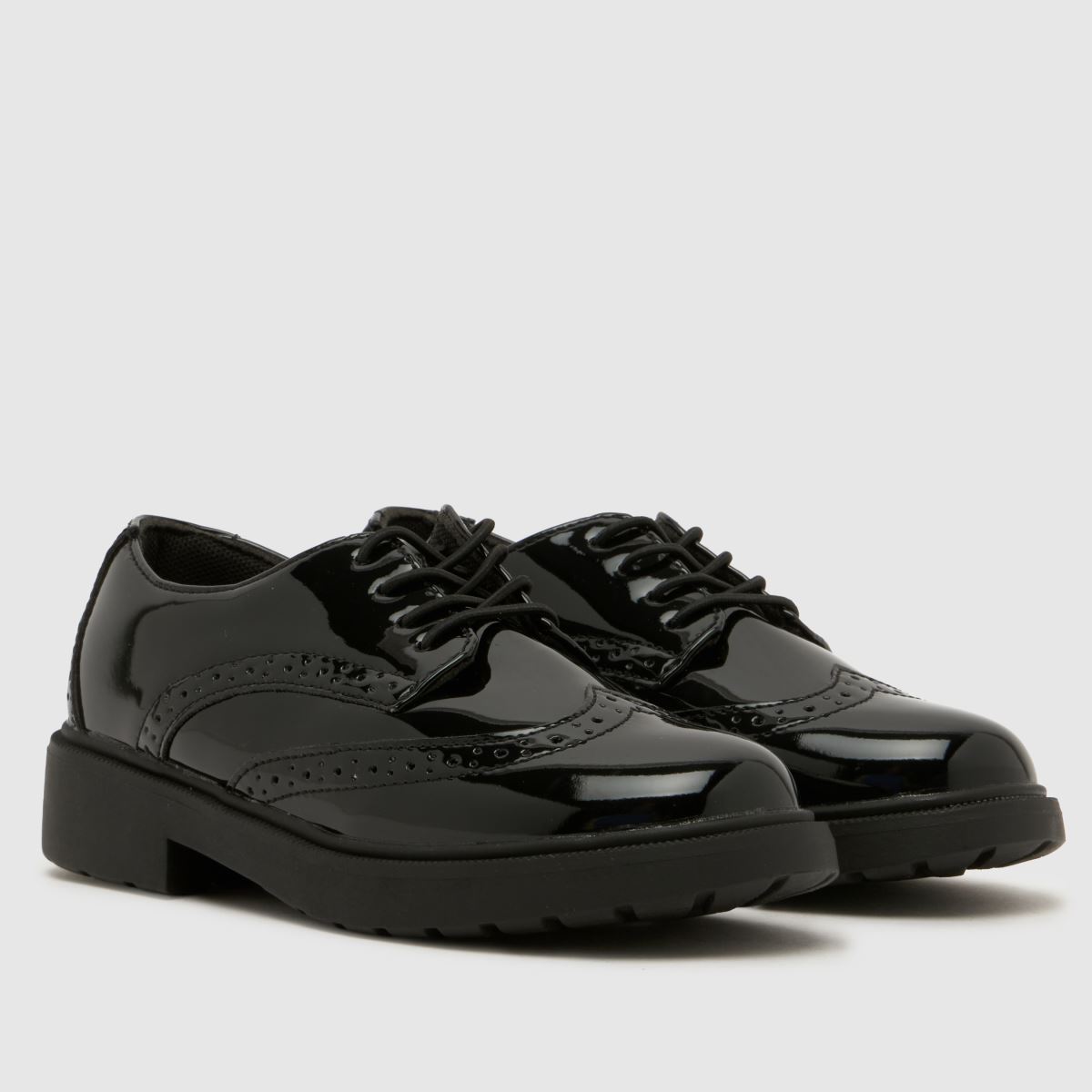 schuh Locket Brogue Lace Up Girls Junior in Black schuh Locket Brogue Lace Up 7