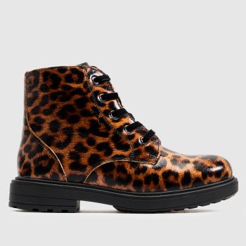 schuh Beige & Brown Cuddle Lace Up Boot Girls Junior