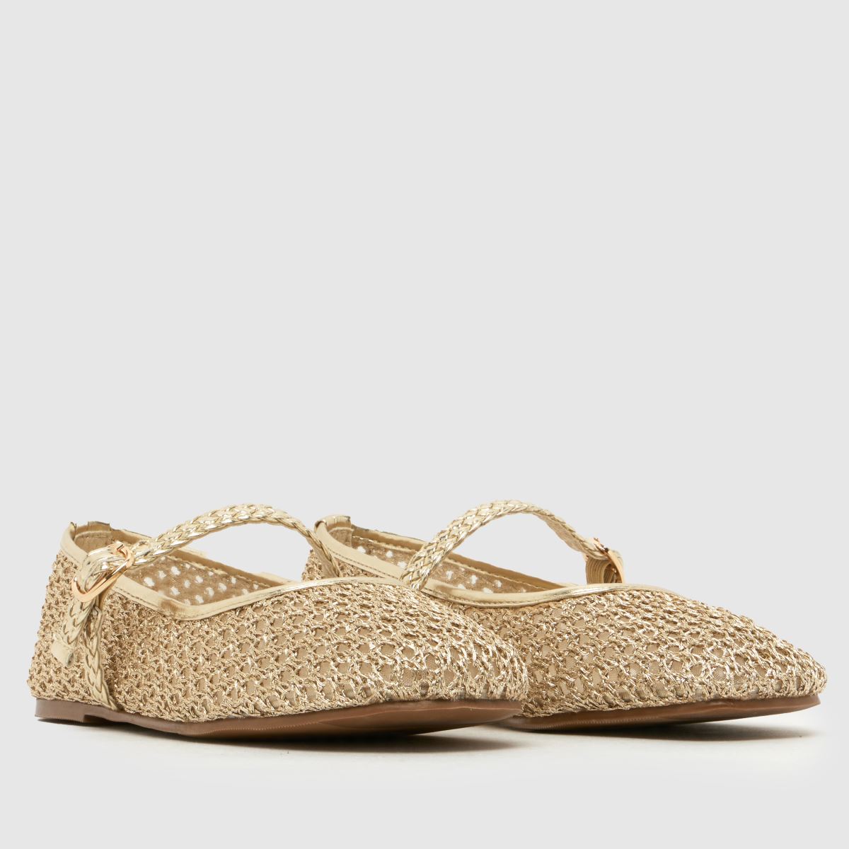 schuh Loveable Woven Ballerina Girls Junior in Gold schuh Loveable Woven Ballerina 1