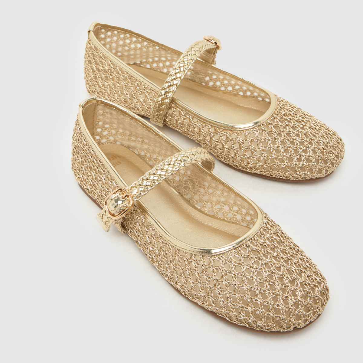 schuh Loveable Woven Ballerina Girls Junior in Gold schuh Loveable Woven Ballerina 4
