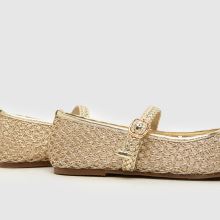 schuh Loveable Woven Ballerina Girls Junior in Gold schuh Loveable Woven Ballerina,4 of 4