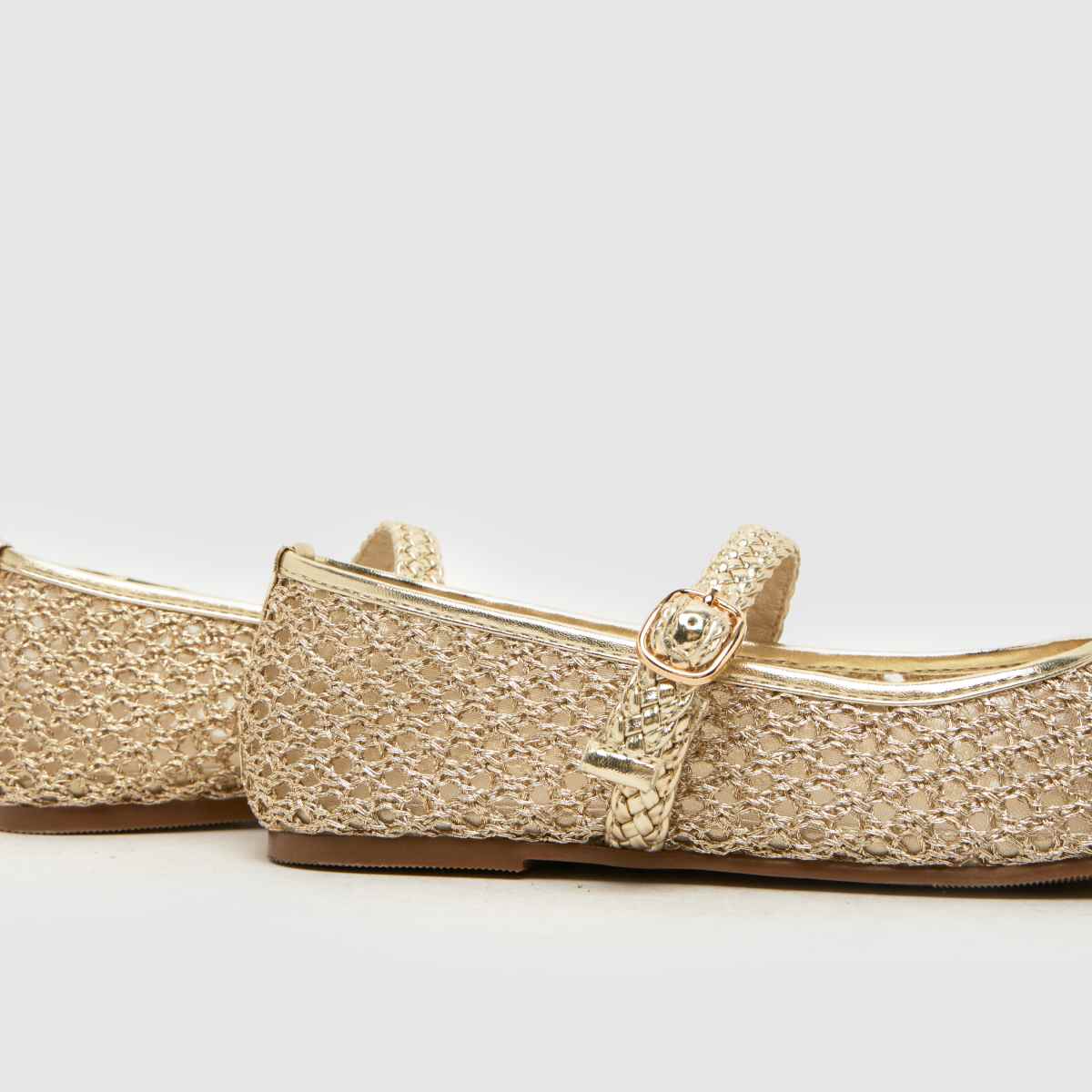 schuh Loveable Woven Ballerina Girls Junior in Gold schuh Loveable Woven Ballerina 7