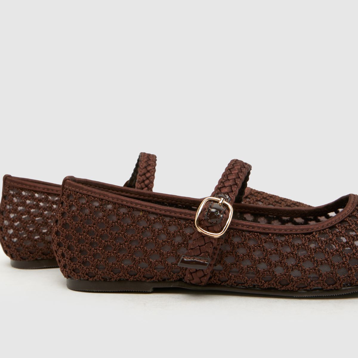 schuh Loveable Woven Ballerina Girls Junior in Brown schuh Loveable Woven Ballerina 7