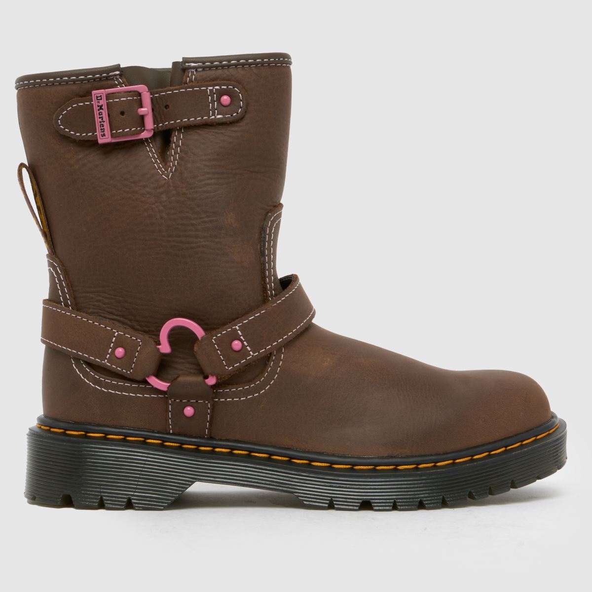 Dr. Martens Dark Brown Genaya Girls Youth Boots