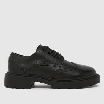 schuh Black Lucia Leather Bogue Lace Up Girls Youth